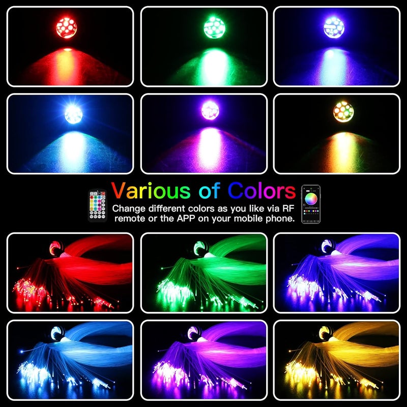 Amki Updated 16W RGBW Fiber Optic Light Twinkle + Sound Activated Mixed 350pcs 0.03in 6.5ft Cables APP Remote Music Control Car Home Starlight Headliner Star Ceiling Light Kit - Image 2